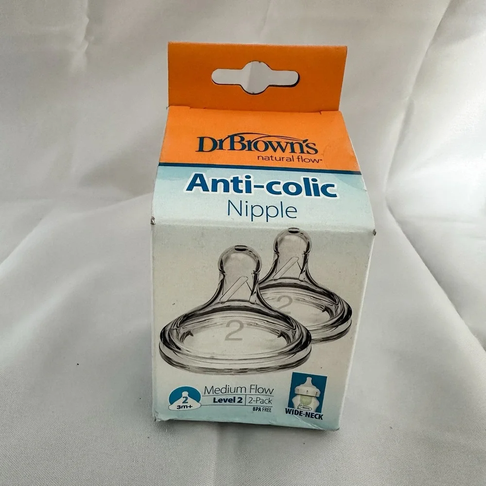 NIB Dr. browns anti colic nipple medium flow Level 2 -‎ 2 pack New